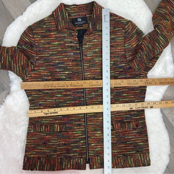 Lee Dong Soo Space Dye Chenille Full Zip Blazer Jacket Yellow Multi Large - Picture 14 of 16